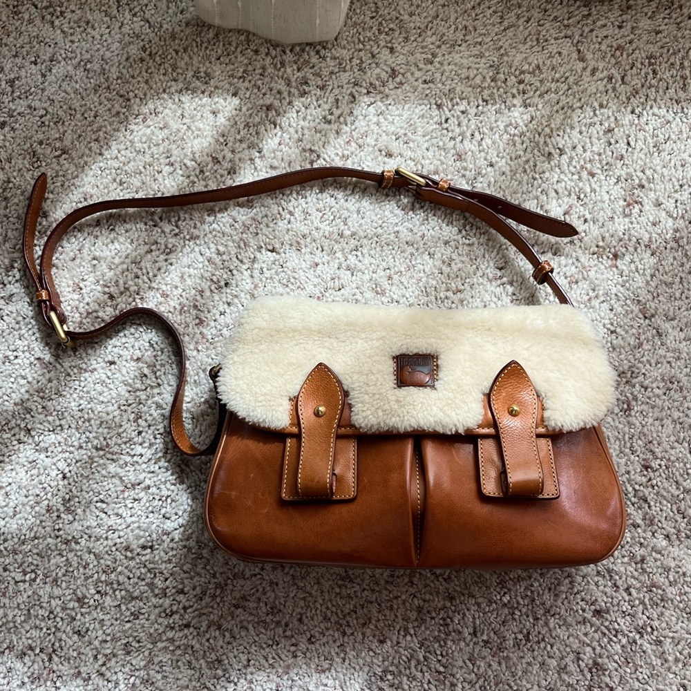 Vintage Dooney & Bourke Florentine Shearling Saddle Bag